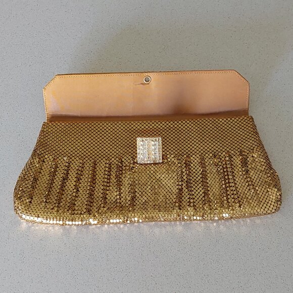 Whiting & Davis Vintage Gold Mesh Special Occasion Clutch Purse - Picture 6 of 16